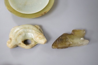 Four Chinese jade or hardstone carvings